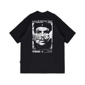 Epidemic T-Shirt American Cotton 20s Face Of Revolution Black