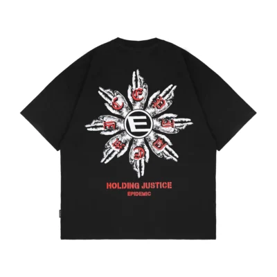 Epidemic T-shirt [BOXY FIT] American Cotton 20s Broken Hands Black