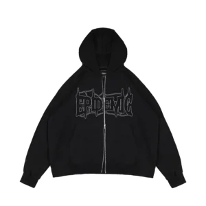 Epidemic Hoodie Double Zipper [BOXY FIT] 330 Gsm Raxon Black
