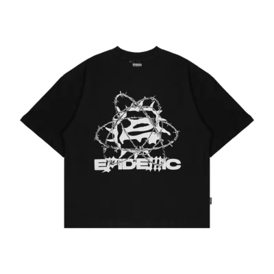 Epidemic T-shirt [BOXY FIT] American Cotton 20s Wire Black