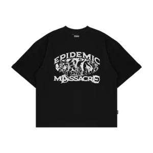 Epidemic T-shirt [BOXY FIT] American Cotton 20s Massacre Black