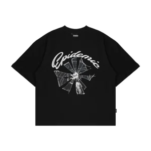 Epidemic T-shirt [BOXY FIT] American Cotton 20s Mirror Black